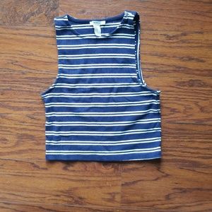 Blue and white striped tanktop